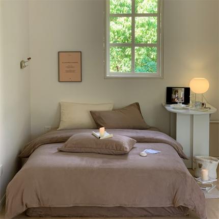 91家纺网 家纺一手货源 找家纺 时光里2022新款纯色12色系列四件套 米咖