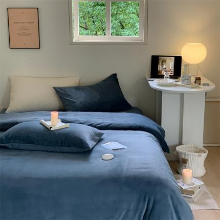 时光里2022新款纯色12色系列四件套 蓝灰