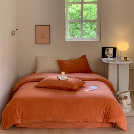 时光里2022新款纯色12色系列四件套 奶油橘