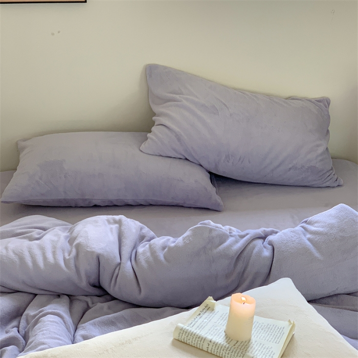 91家纺网 家纺一手货源 找家纺 时光里2022新款纯色12色系列四件套 千黛紫