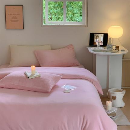 时光里2022新款纯色12色系列四件套 樱花粉