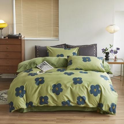 91家纺网 家纺一手货源 找家纺 怡家居 2022秋冬A版棉B版水晶绒四件套 朝华