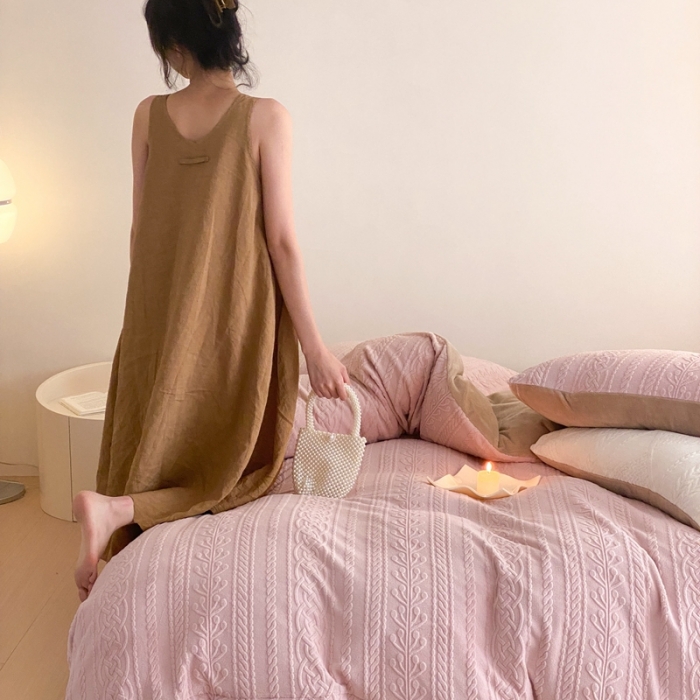 91家纺网 家纺一手货源 找家纺 （总）梦享生活 2022新款加厚牛奶雕花绒四件套