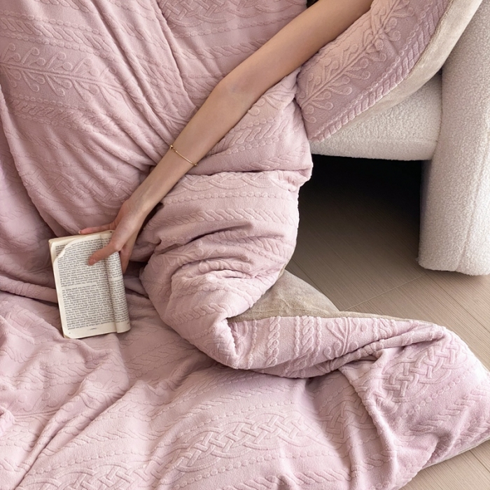 91家纺网 家纺一手货源 找家纺 （总）梦享生活 2022新款加厚牛奶雕花绒四件套