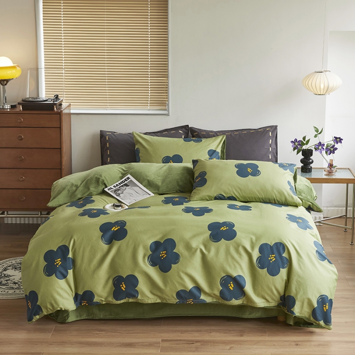 91家纺网 家纺一手货源 找家纺 （总）怡家居 2022秋冬A版棉B版水晶绒四件套