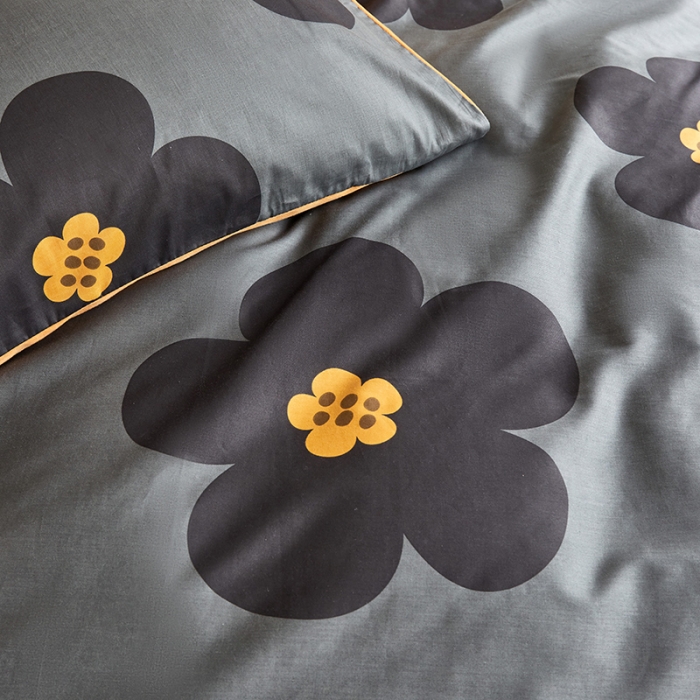 91家纺网 家纺一手货源 找家纺 怡家居 2022秋冬A版棉B版水晶绒四件套 黑茶