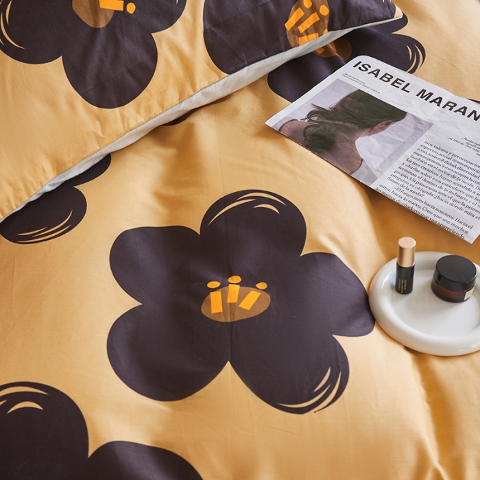 91家纺网 家纺一手货源 找家纺 怡家居 2022秋冬A版棉B版水晶绒四件套 花沐