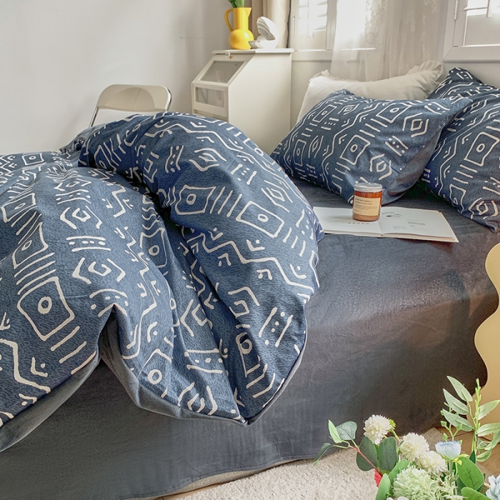 91家纺网 家纺一手货源 找家纺 怡家居 2022秋冬A版棉B版水晶绒四件套 玛雅