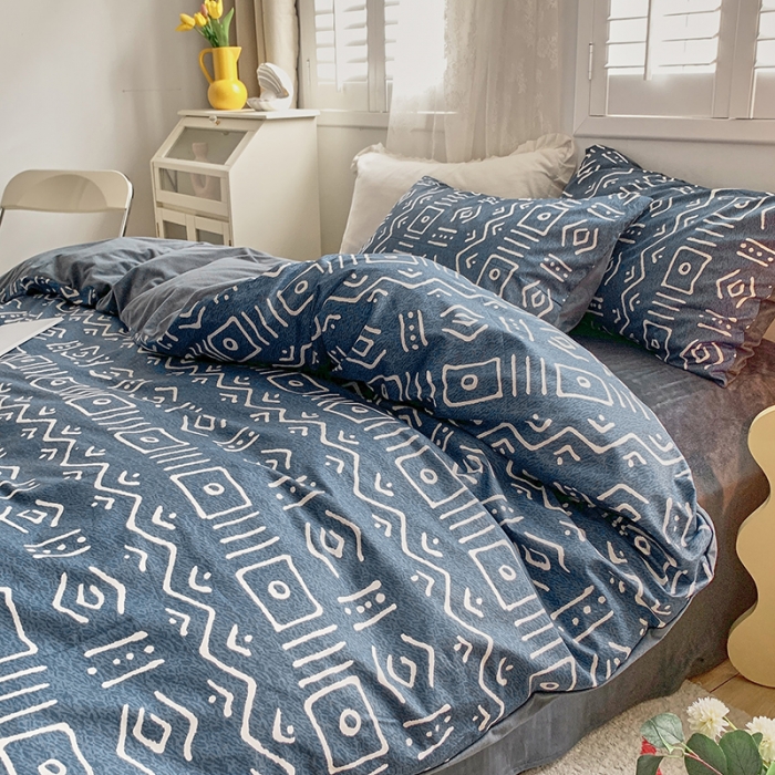 91家纺网 家纺一手货源 找家纺 怡家居 2022秋冬A版棉B版水晶绒四件套 玛雅