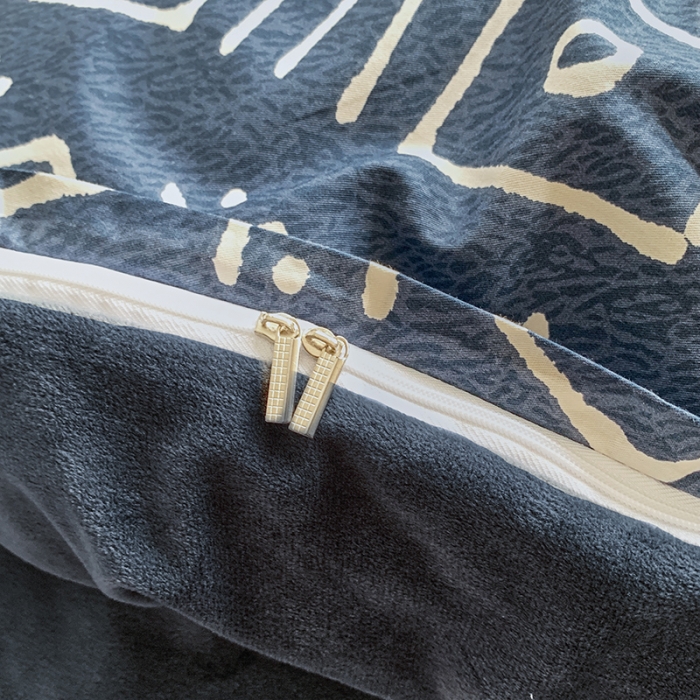 91家纺网 家纺一手货源 找家纺 怡家居 2022秋冬A版棉B版水晶绒四件套 玛雅