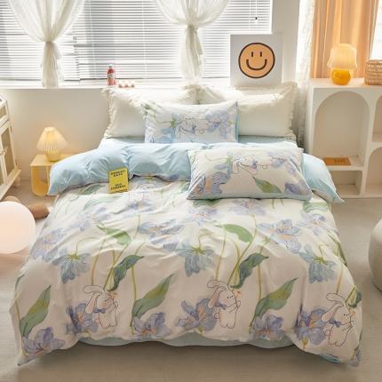 怡家居 2022秋冬A版棉B版水晶绒四件套 趣味兔