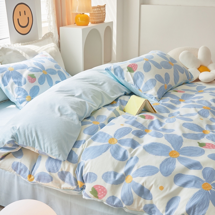 91家纺网 家纺一手货源 找家纺 怡家居 2022秋冬A版棉B版水晶绒四件套 小美好