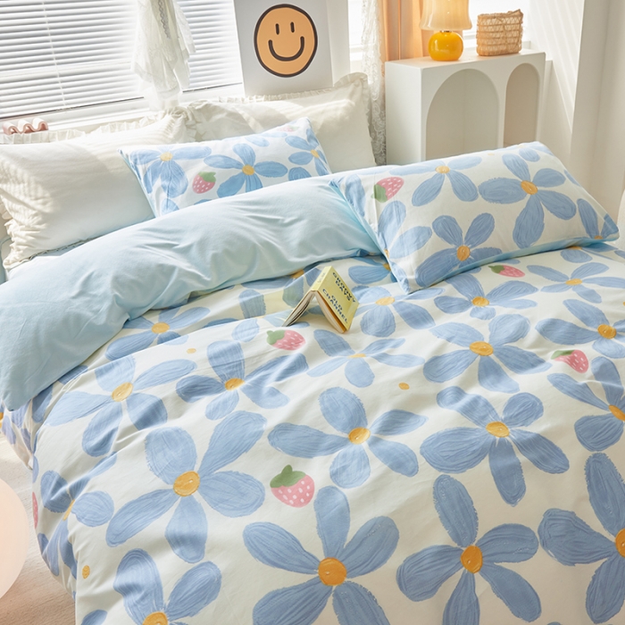 91家纺网 家纺一手货源 找家纺 怡家居 2022秋冬A版棉B版水晶绒四件套 小美好