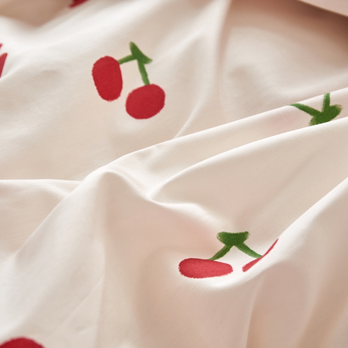 91家纺网 家纺一手货源 找家纺 怡家居 2022秋冬A版棉B版水晶绒四件套 樱桃多多