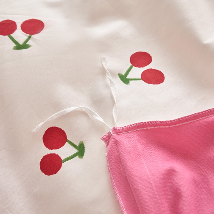 91家纺网 家纺一手货源 找家纺 怡家居 2022秋冬A版棉B版水晶绒四件套 樱桃多多