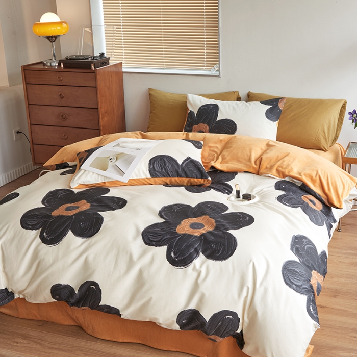 91家纺网 家纺一手货源 找家纺 怡家居 2022秋冬A版棉B版水晶绒四件套 韵味