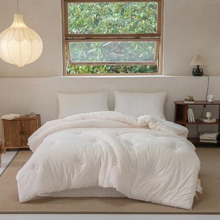 91家纺网 家纺一手货源 找家纺 棉邦2022新款全棉水洗棉大豆被 纯白