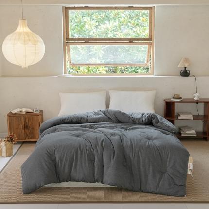 91家纺网 家纺一手货源 找家纺 棉邦2022新款全棉水洗棉大豆被 深灰