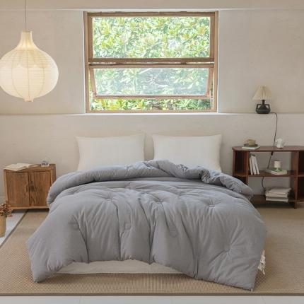 91家纺网 家纺一手货源 找家纺 棉邦2022新款全棉水洗棉大豆被 烟灰