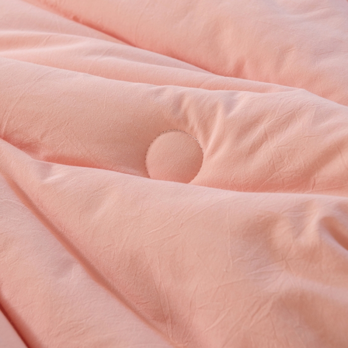 91家纺网 家纺一手货源 找家纺 棉邦2022新款全棉水洗棉大豆被 浅粉