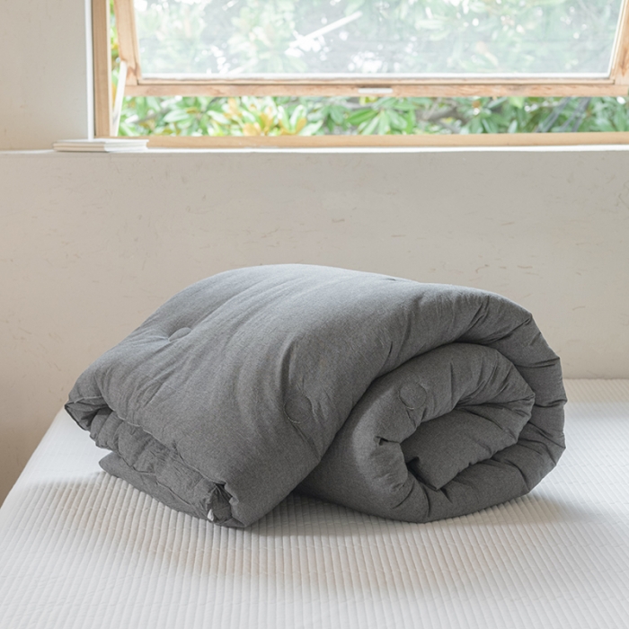 91家纺网 家纺一手货源 找家纺 棉邦2022新款全棉水洗棉大豆被 深灰