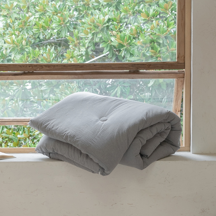 91家纺网 家纺一手货源 找家纺 棉邦2022新款全棉水洗棉大豆被 烟灰