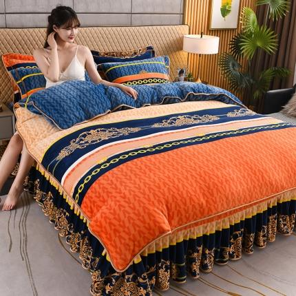 羽梦2025新款8.5斤牛奶法莱绒金貂法兰绒四件套直播爆款布莱迪