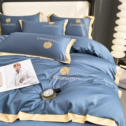 91家纺网 家纺一手货源 找家纺 （总）床绮 2024新款水洗真丝绣花四件套--贝琳达系列