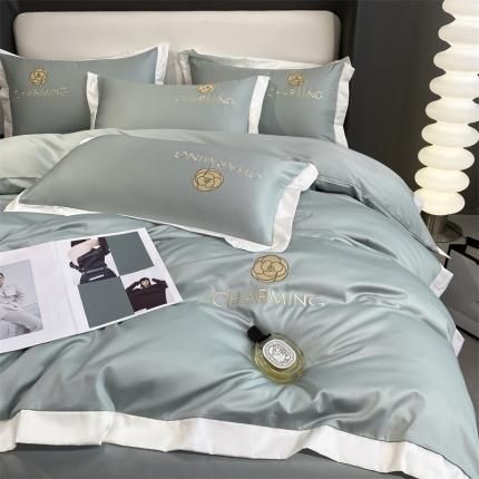 91家纺网 家纺一手货源 找家纺 （总）床绮 2024新款水洗真丝绣花四件套--贝琳达系列