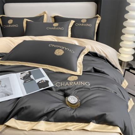 91家纺网 家纺一手货源 找家纺 （总）床绮 2024新款水洗真丝绣花四件套--贝琳达系列