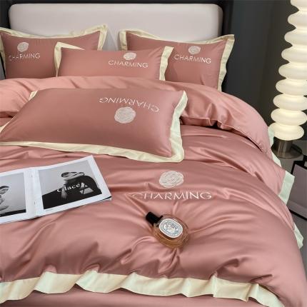 91家纺网 家纺一手货源 找家纺 （总）床绮 2024新款水洗真丝绣花四件套--贝琳达系列