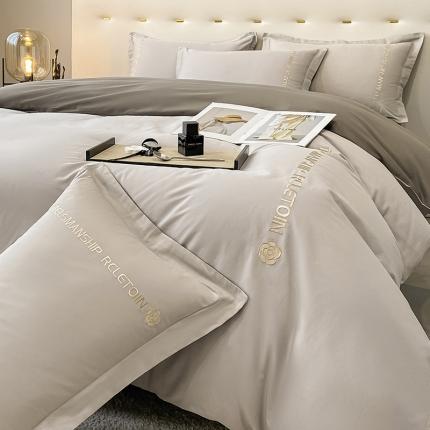 91家纺网 家纺一手货源 找家纺 总床绮 22新款40支长绒棉刺绣四件套-山茶花系列（风格二）