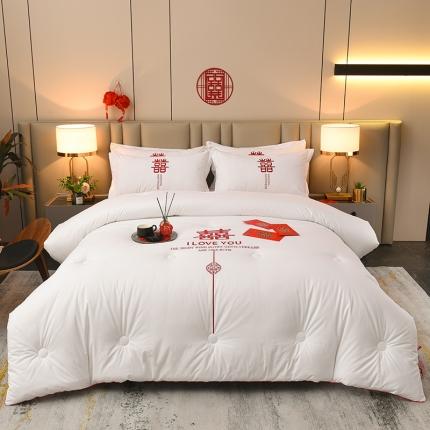 金麦2022款婚庆被结婚被喜被大豆被白色婚庆喜被 幸福