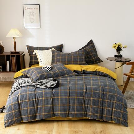 91家纺网 家纺一手货源 找家纺 （总）尚品本色 2023新款带边水洗棉四件套