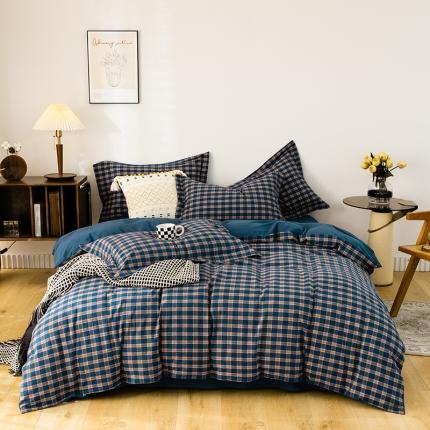 91家纺网 家纺一手货源 找家纺 （总）尚品本色 2023新款带边水洗棉四件套