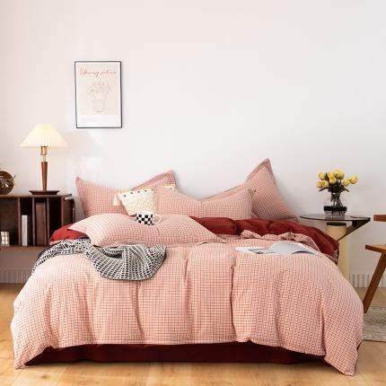 91家纺网 家纺一手货源 找家纺 （总）尚品本色 2023新款带边水洗棉四件套