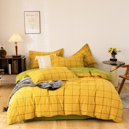 91家纺网 家纺一手货源 找家纺 （总）尚品本色 2023新款带边水洗棉四件套