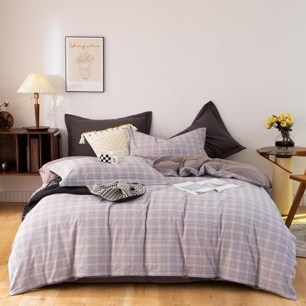 91家纺网 家纺一手货源 找家纺 （总）尚品本色 2023新款带边水洗棉四件套