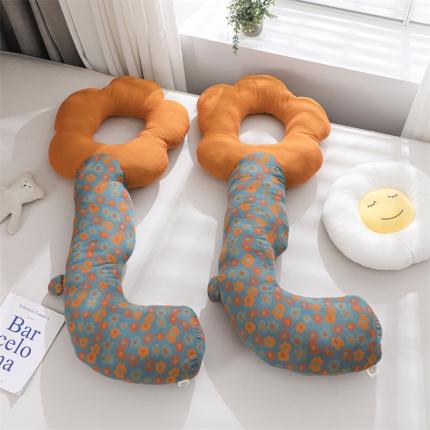 91家纺网 家纺一手货源 找家纺 （总）仁宇 2022新款全棉三层纱花朵长抱枕孕妇枕头