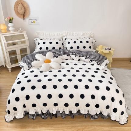 91家纺网 家纺一手货源 找家纺 （总）婳庭家居 2023新款秋冬黑白系列绒四件套