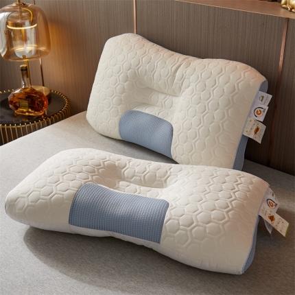 91家纺网 家纺一手货源 找家纺 乐可 2022新款大豆乳胶护颈3D枕 48*74cm 蓝