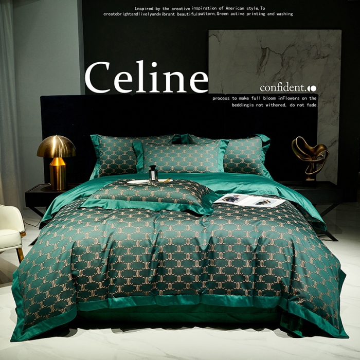 91家纺网 家纺一手货源 找家纺 总宅家居 奢华系列140支臻丝色织提花高定阿克苏长绒棉四件套