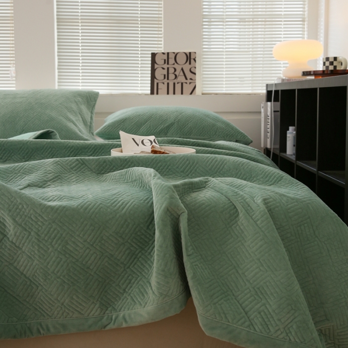 91家纺网 家纺一手货源 找家纺 总期遇2023新款40支全棉丝光棉柔光婴儿绒床盖棉加绒盖毯