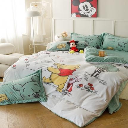 杜先生 2023新款高克重牛奶绒印花四件套 塔塔熊