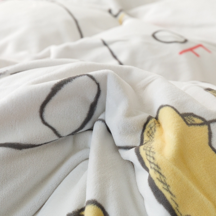 91家纺网 家纺一手货源 找家纺 杜先生 2023新款高克重牛奶绒印花四件套 塔塔熊