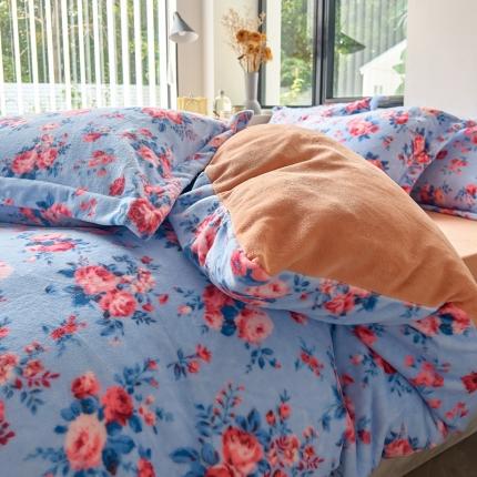 91家纺网 家纺一手货源 找家纺 （总）宅部落 2022新款高克重田园风印花牛奶绒四件套