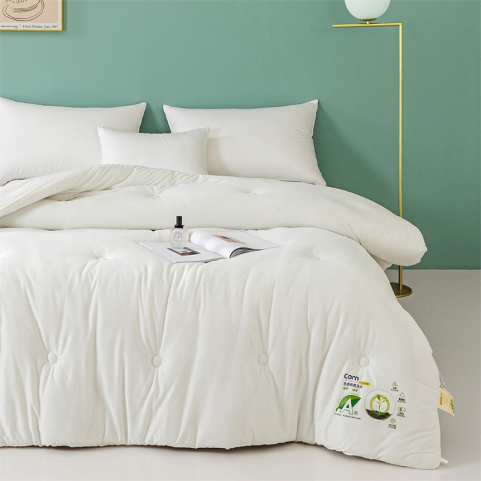 91家纺网 家纺一手货源 找家纺 亚龙 2023新款软糯大豆玉米被春秋被冬被 白色