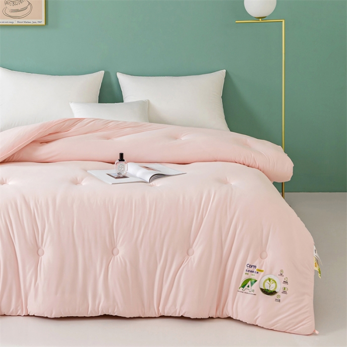 91家纺网 家纺一手货源 找家纺 亚龙 2023新款软糯大豆玉米被春秋被冬被 粉色