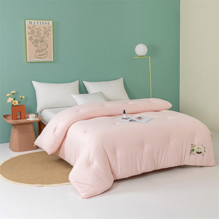 91家纺网 家纺一手货源 找家纺 亚龙 2023新款软糯大豆玉米被春秋被冬被 粉色