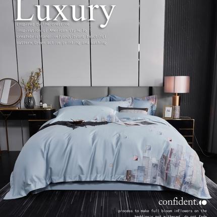 91家纺网 家纺一手货源 找家纺 总宅家居2024新款180支阿克苏长绒棉刺绣全棉四件套-慕森